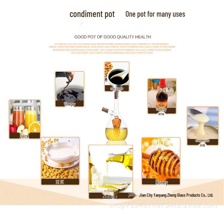 Герметичная неровная стеклянная бутылочка-диспенсер для масла и уксуса из боросиликатного стекла