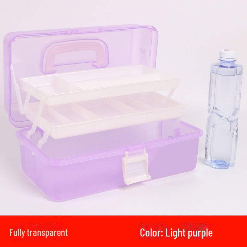 Большая вместимость, 3-слойная прозрачная коробка для хранения художественных инструментов и карандашей