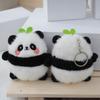Charming Fluffy Panda Keyring Cute Animal Plush Doll With Pp Cotton Filling