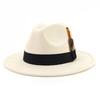 Ribbon Detail Top Hat Faux Suede Felt Cap New Panama Style Hat  Church Party