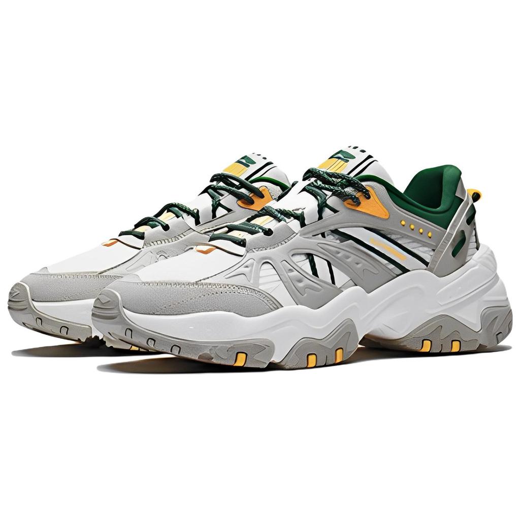 Li Ning New Path 2.0 Trend Shock Absorbation Low Top Sports Casual Shoes Men Sneakers Gray White Green AGLS051-3