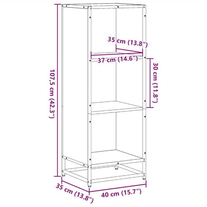 VidaXL Bibliothèque chêne sonoma 40x35x107,5 cm bois d'ingénierie, bibliothèque, séparateur de pièce, séparateur, armoire de 849110