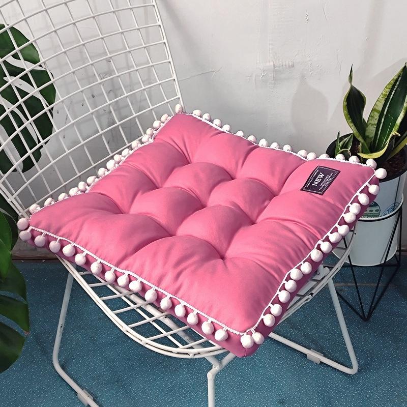 Толстая трехмерная плюшевая шариковая подушка 41X41 см, однотонная подушка сиденья в скандинавском стиле, подушка сиденья у окна