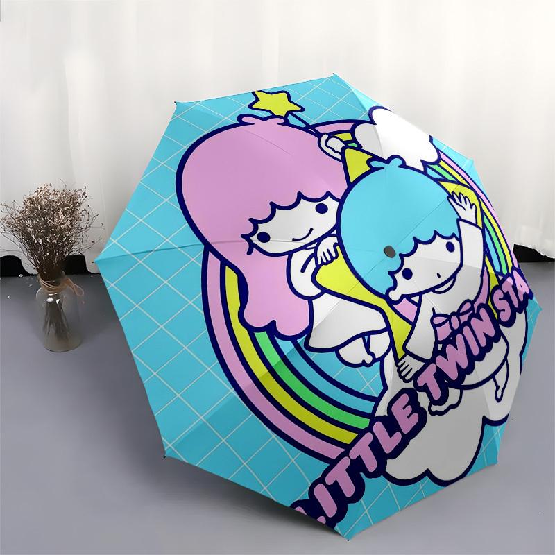 1 шт. Зонт Little Twin Stars с пластиковой ручкой, Компактный и стильный, Подходит для всех сезонов, для дома, путешествий, на улице N224