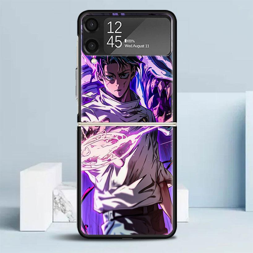 Kaisen J-Jujutsu Юта Оккоцу Чехол для телефона Samsung Galaxy Z Flip7 Flip6 5G Flip5 Flip4 Flip3 ZFlip 7 6 3 4 5 Ударопрочный Задняя сторона C