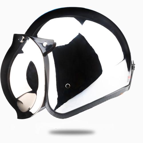 Открытый мотоциклетный шлем Винтажный Kask Capacete Хром Серебристый Ретро Casque Зеркальный Пилот Шлем-полумаска 3/4 Casco