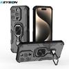 KEYSION Shockproof Case for iPhone 16 Pro Max 16 Plus Soft Silicone+PC Upright Ring Stand Phone Back Cover for iPhone 16 Pro Max