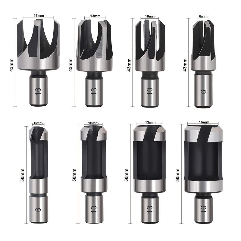 Wood Plug Cutter Drill Bit Set Straight Tapered Cutting Tool Cork Knife HSS Claw Type Woodworking 6mm 10mm 13mm 16mm