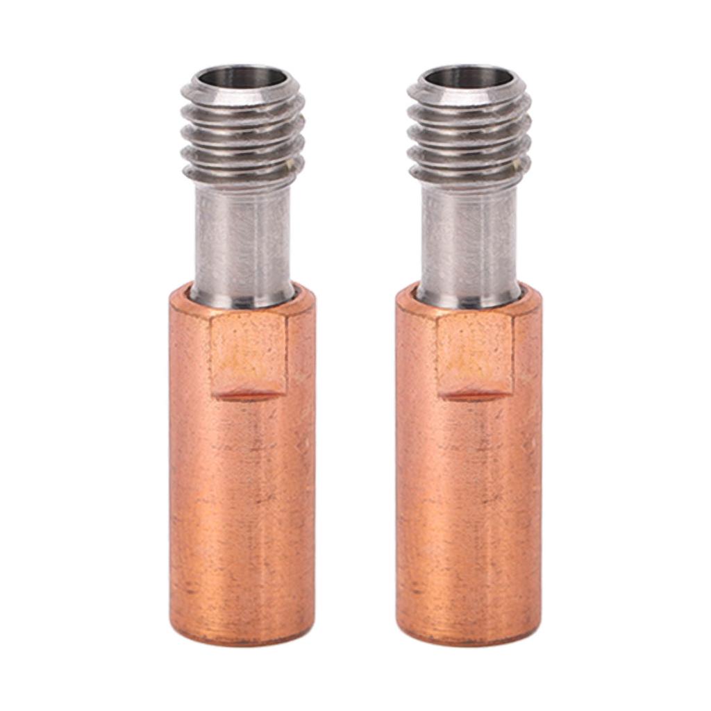 2Pcs 3D Printer Throat Nozzle Ti Alloy Copper Bimetal for Ender 3 3 V2 3 Pro Hotend