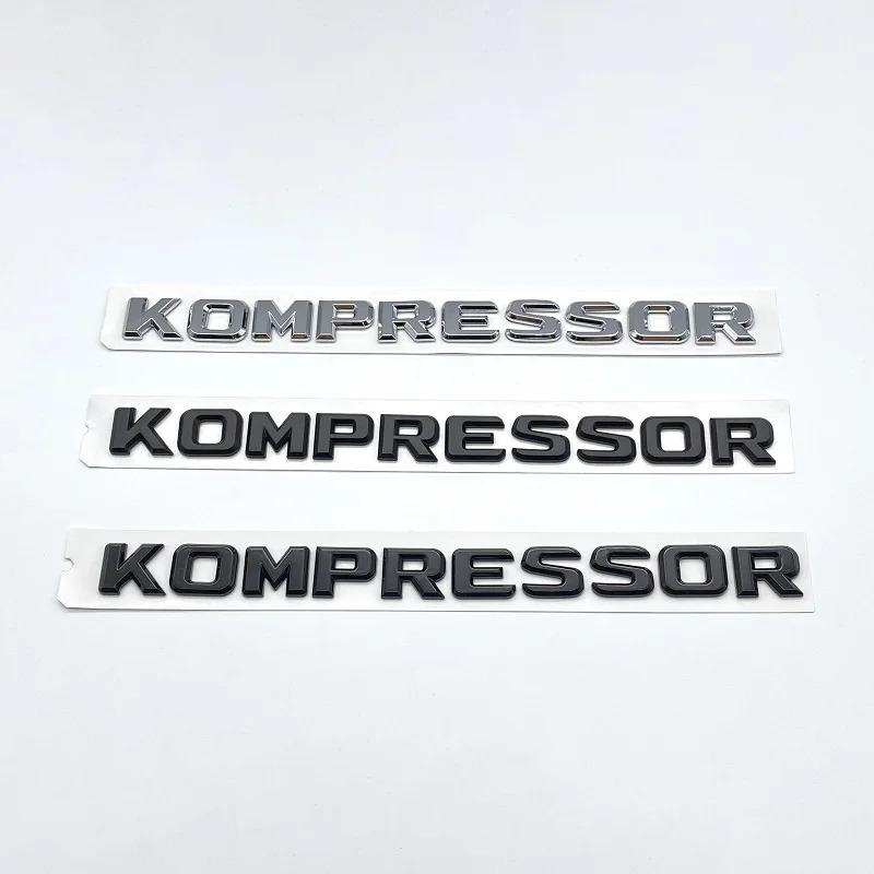 3D Kompressor Emblem Rear Trunk Badge Lettering CNSKI8Chrome Black Logo Stickers FOR CLK SLK SL CLS ML A B C S R Class Accessories