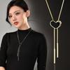 High-end Sweater Chain Tassel Necklace Women'S Love Pull Light Luxury High-End Jewelry Pendant Jewelry Accessories Simple and Sweater Chain Necklace