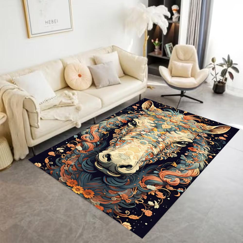 1pc Home Carpet with floral design rug non slip for office decor and bedroom gift ideas