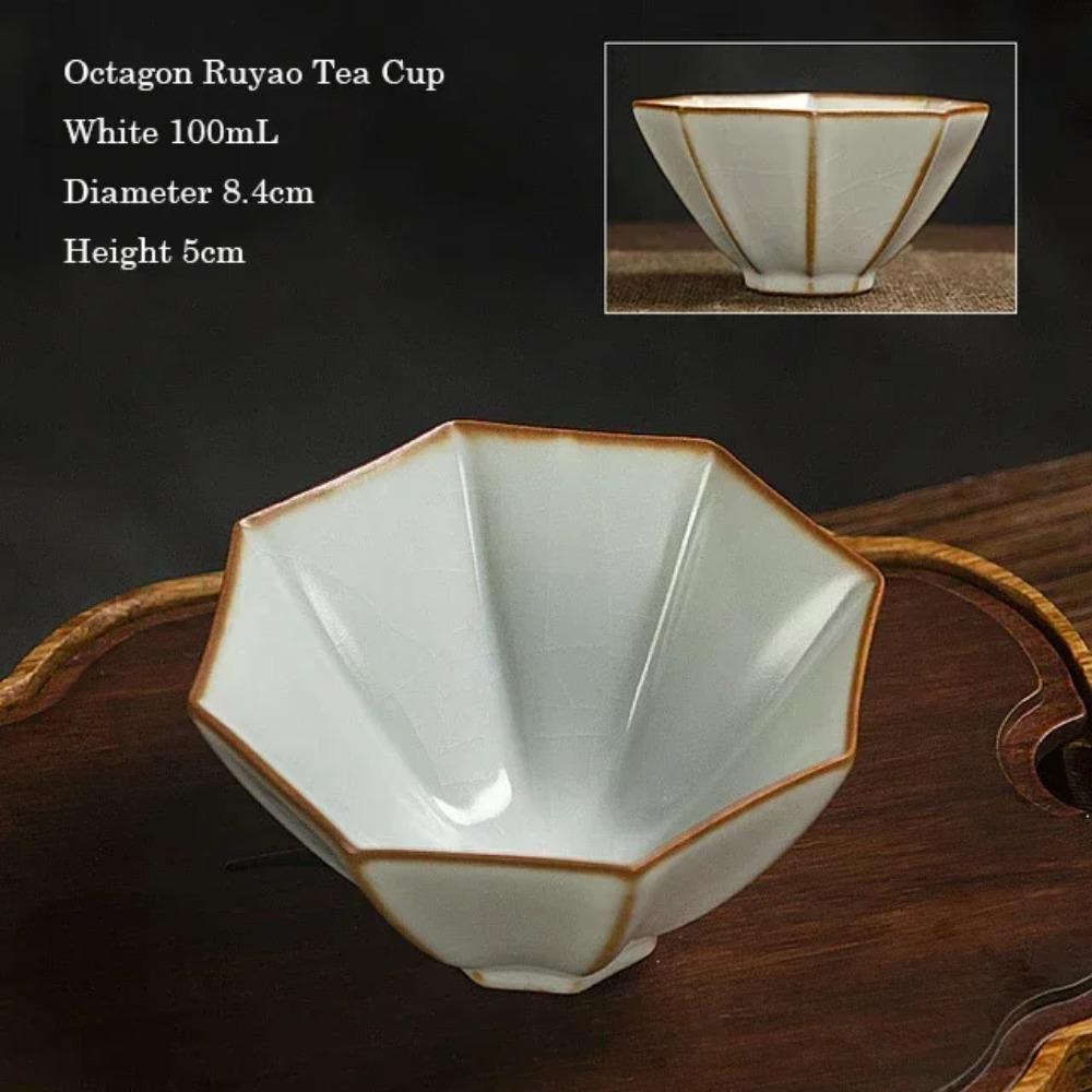 Чашка для чая Ru Kiln Kung Fu, чашка Master, одинарная чашка, чашки с граттажной глазурью, чаша для чая из фарфора Ru, керамика, большая, 100 мл