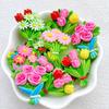 10pcs 3D Colorful Resin Christmas Flowers Tulip Scrapbook Figurines  Hair Clip Embellishment