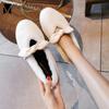 Fashion Solid White Sheep Fur Shoes Ladies Bowknot Plush Moccasins Brand Furry Flats Women Winter Warm Loafers Girls Street Fleeces Shoe