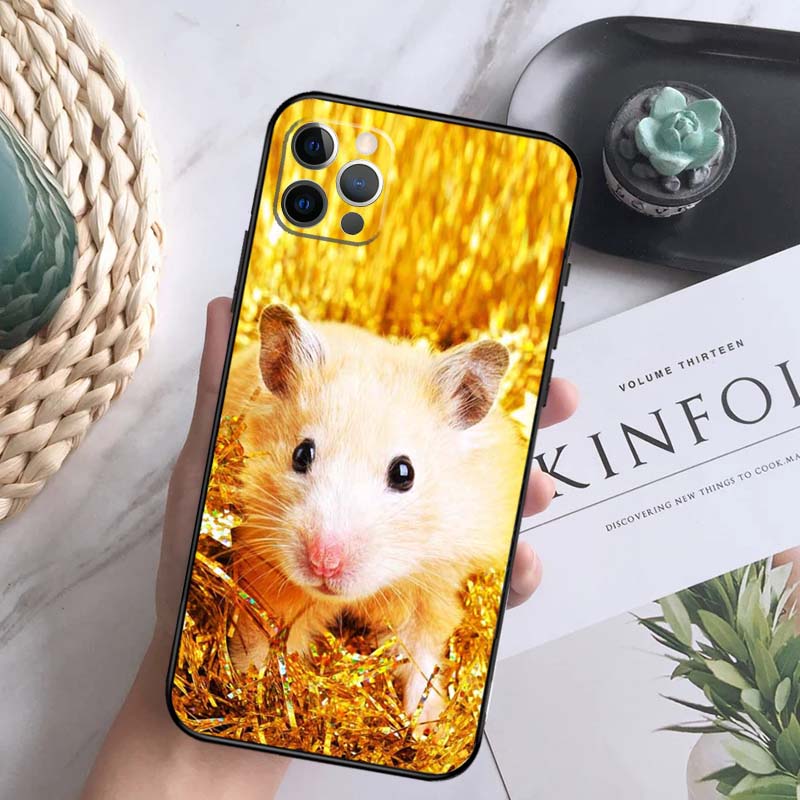 Милый Прелестный Хомяк Мягкий Чехол Для iPhone 16 Pro Max 13 12 Mini XS Max X XR 11 15 Pro Max 14 Plus Задняя Крышка