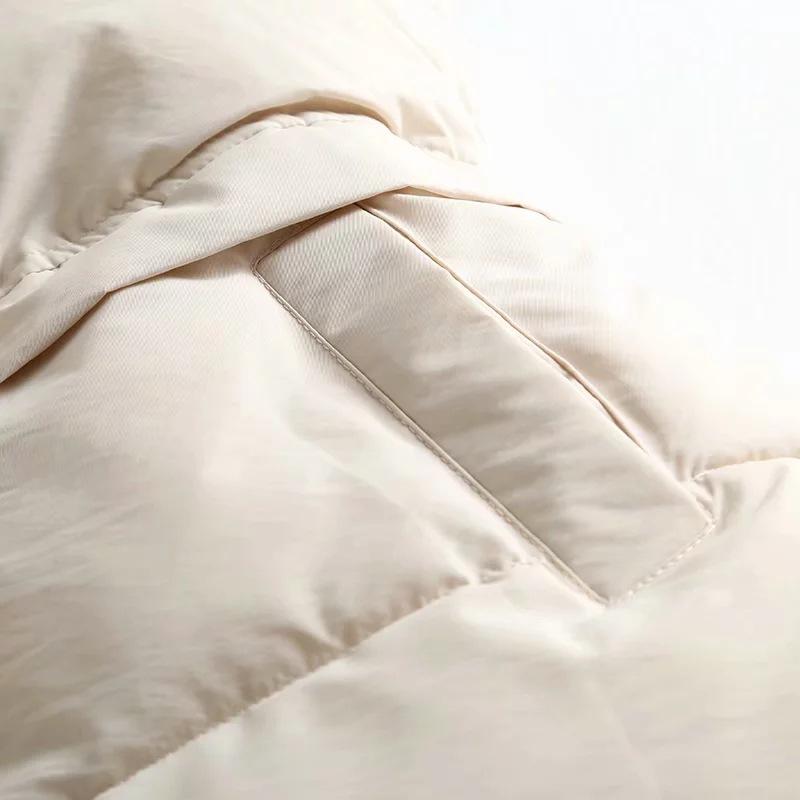 Fall Winter Women Cotton Liner Short Vest Parka Jacket Coat Turn-down Collar Preppy Style Zipper Pockets Drawstring Waist Sleeveless Solid M-5XL