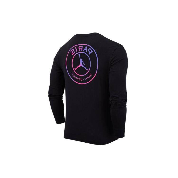 Air Jordan Paris Saint-Germain Лонгслив с круглым вырезом Азиатский размер S 'Черный' Мужской CZ0794-010