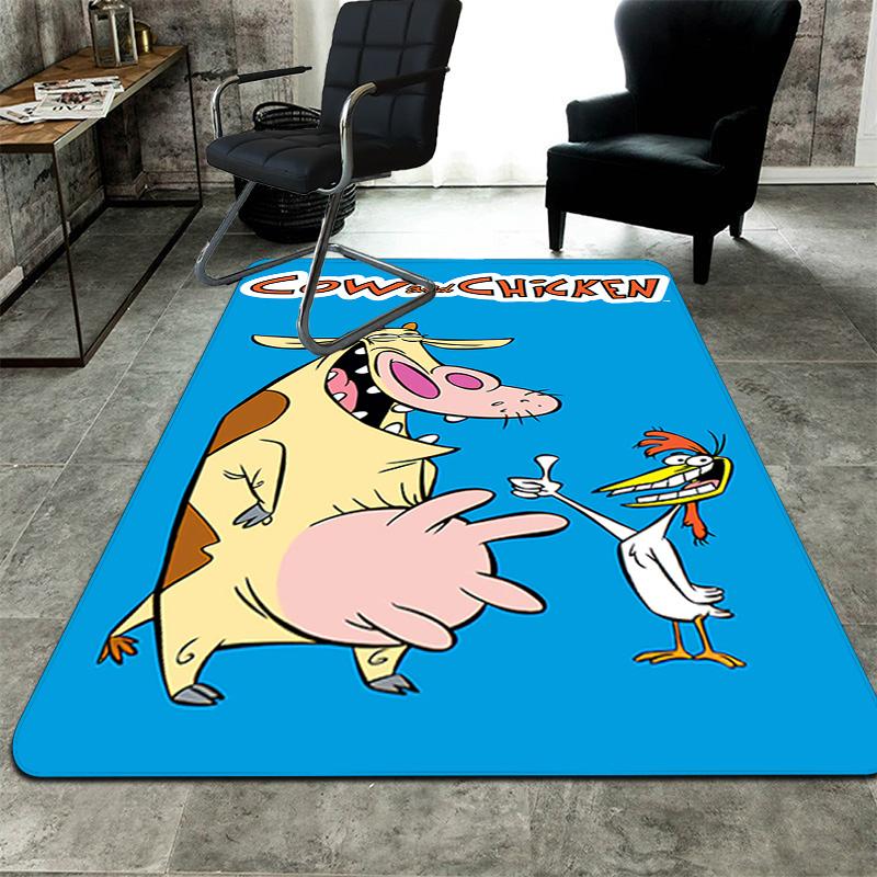 Cow and Chicken Rug Floor Mat for Living Room or Bedroom Soft and Comfortable Carpet a Gift for Birthday and Holiday.MFF0918396
