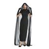 Halloween Vampire Witch Costume Ghost Witch with Cloak Mesh Cloak Makeup Ball Stage Performance Costume