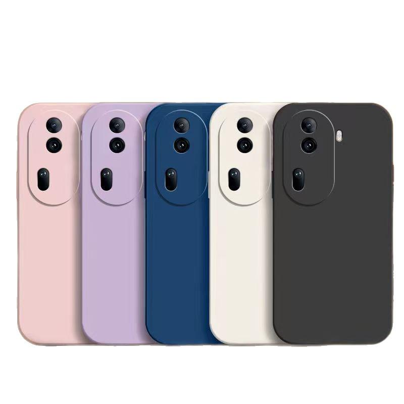 OPPO Reno 11 Однотонный Жидкий Чехол-Бампер с Полным Покрытием, Защитой от Падений, Мягкий