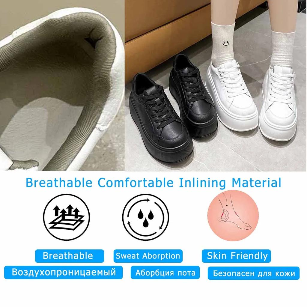 Кроссовки Koznoy 7 см из микрофибры из вулканизированной кожи, повседневные, женские, весна-осень, на платформе и танкетке, дышащие, высокого бренда, женская обувь