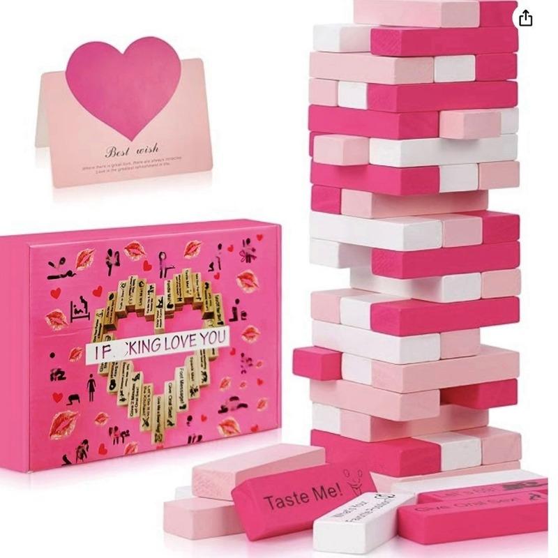 48PCS Explosive Block TowerJengaGame Color couple dating building block Stacking music dating building block