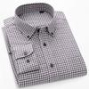 New Pure Cotton Brushed Men Casual Plaid Shirts Long Sleeve Soft Autumn Checked Design Business Male Tops with Pocket