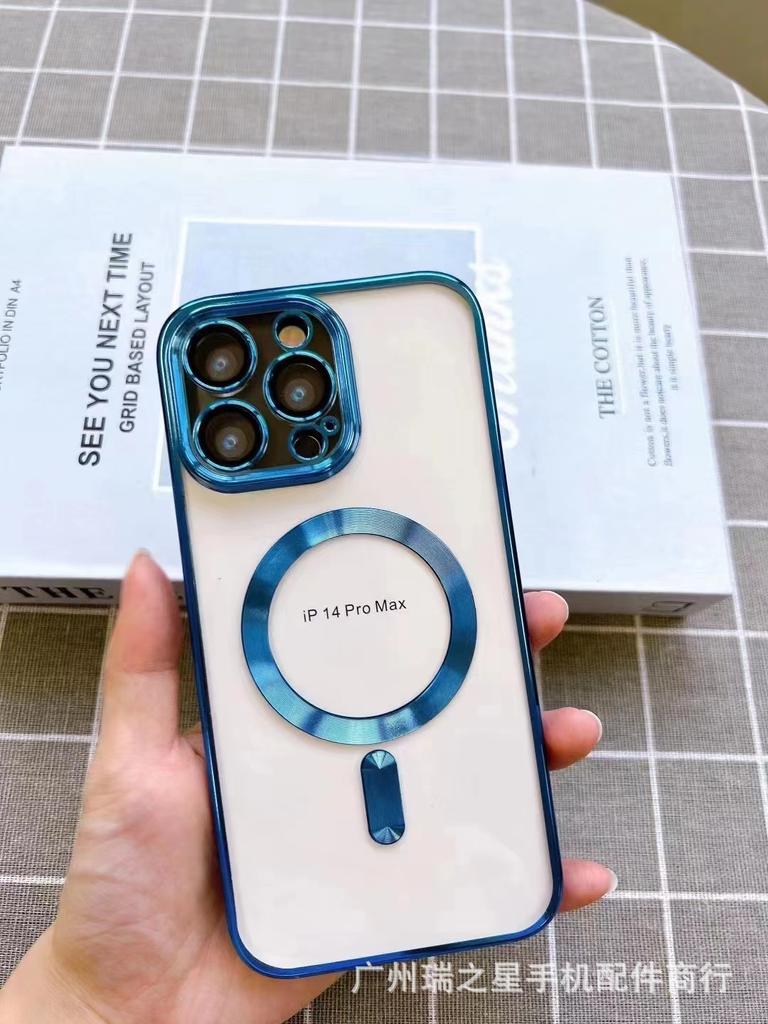 Магнитный чехол для мобильного телефона Apple 14 iphone14pro полноразмерный со встроенной защитной пленкой для объектива 13ProMax матовый защитный чехол