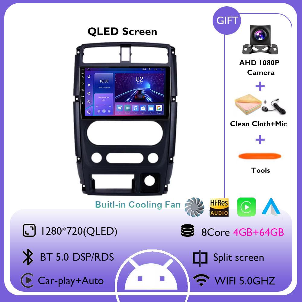 Android 14 Carplay Car Radio для Suzuki Jimny 3 2005 - 2019 Навигация GPS Мультимедийный Плеер WiFi+4G DSP стерео BT 360 камера