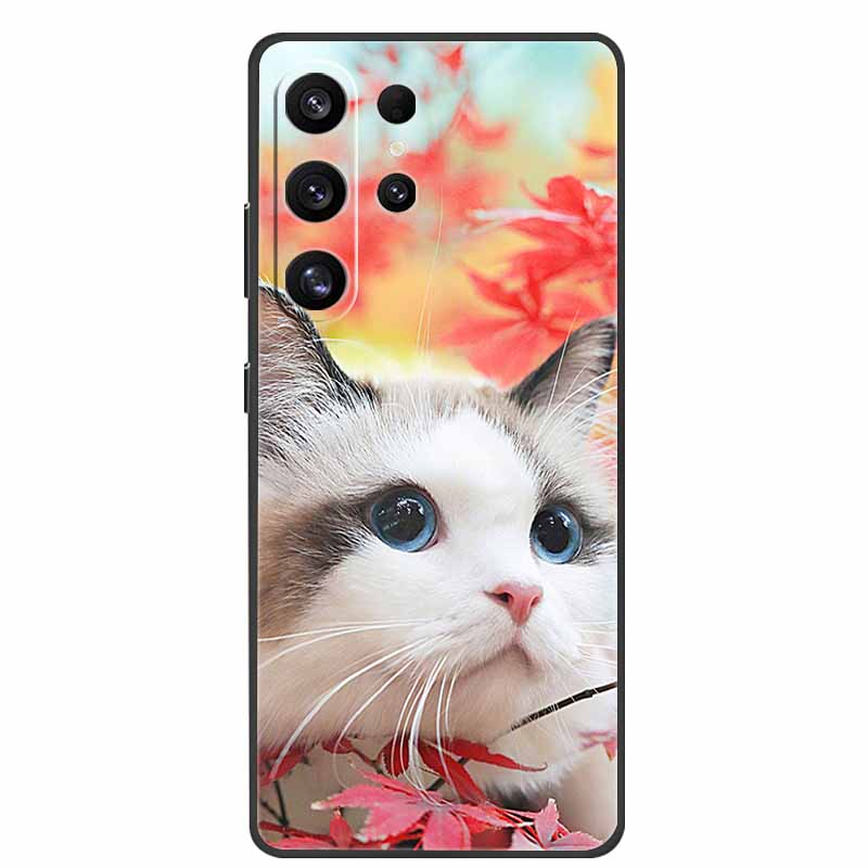 For Samsung Galaxy S26 Ultra Case Bumper Starry Sky Soft Silicone TPU Back Cover for Samsung S26 Ultra Phone Case Cute Cat Cover