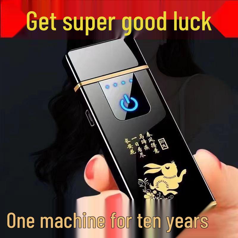 High-Power Rechargeable Windproof Flip Lighter for Men