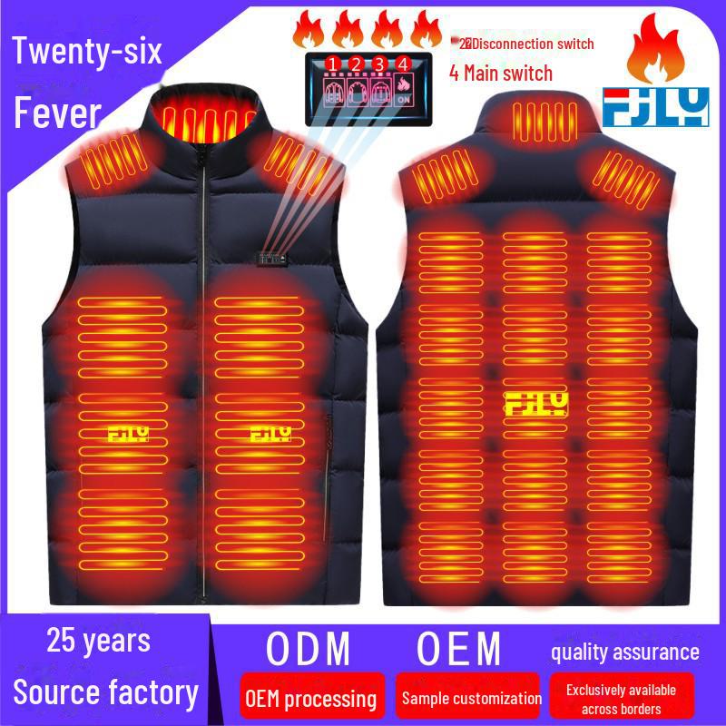 Unisex Smart Heating Vest with Full-Body Constant Temperature, Four-Control, 21-Zone Heating