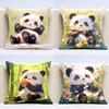 Cute Panda Pillowcase Dormitory Decoration Office Living Room Sofa Home Pillowcase