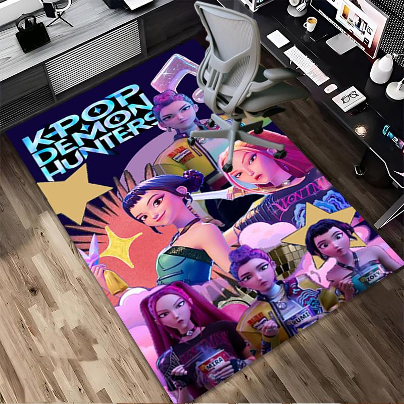 Kpop Demons Living Room Non-Slip Area Rug Soft Carpet for Bedroom Game Playroom Sofa Office Home Decor Doormat Christmas Gift C9211246