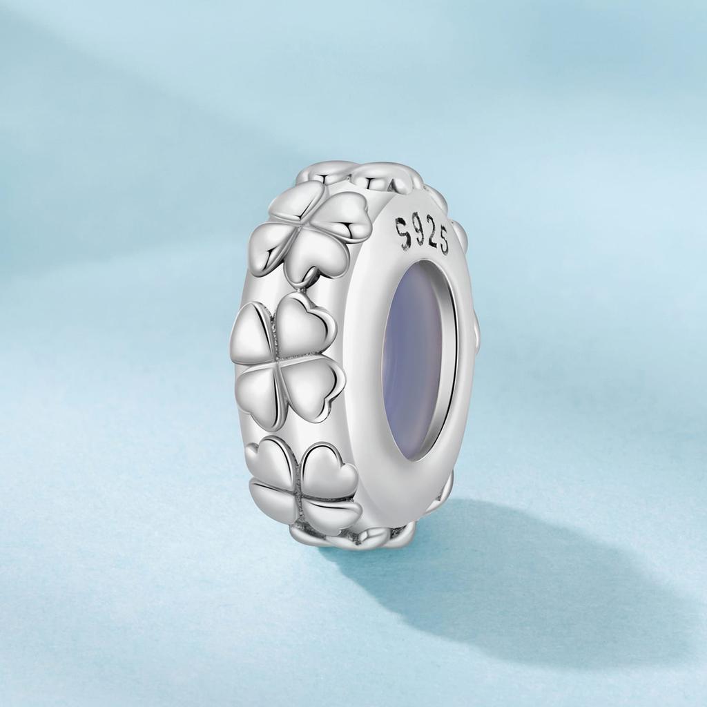 Silver charm stopper in CLOVER beads silver 925 bead