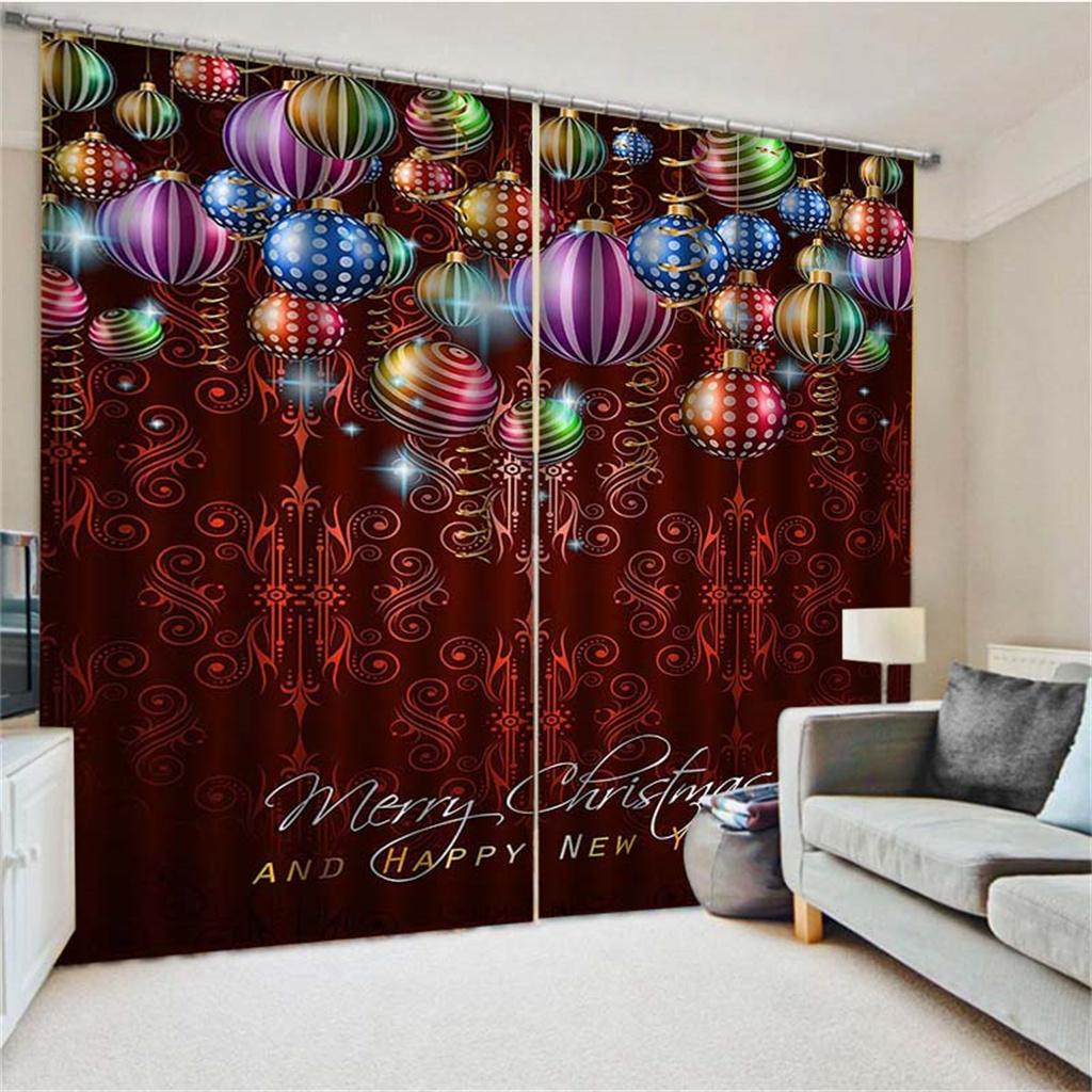 Рождественские безделушки Шторы Праздничный декор Оконные шторы 2 панели Веселого Рождества Гостиная Спальня Домашний декор