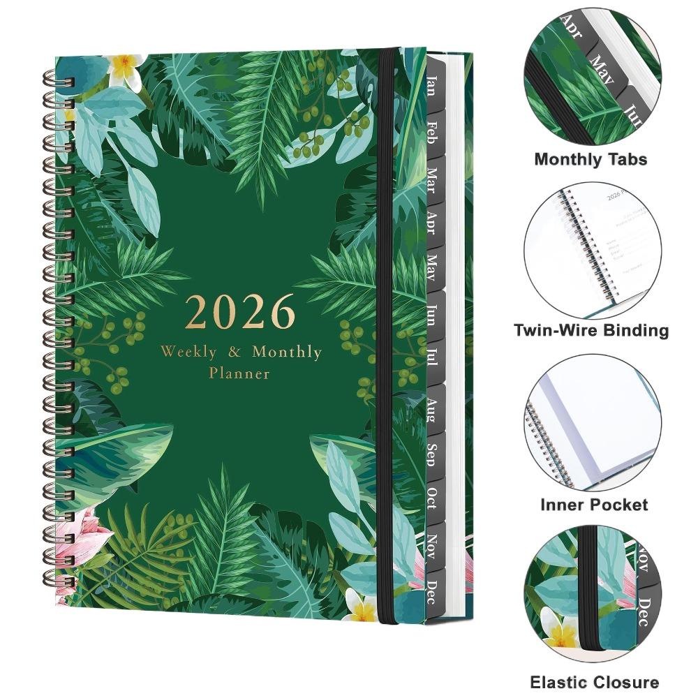 Spiral Binding Coil Diary Book A5 Size Spiral Notebook Yearly Schedule Planner Yearbook Recording