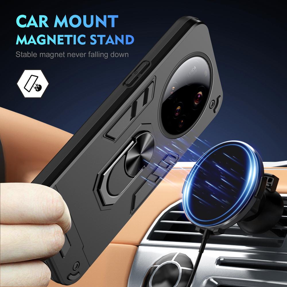 KEYSION Противоударный бронированный чехол для Xiaomi 15 Ultra Soft Silicone + PC Ring Stand Phone Back Cover для Xiaomi 15 Ultra 5G