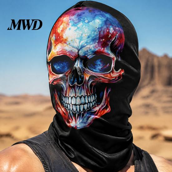 Lightweight Comfortable Tactical Mask Skull Print Halloween Balaclava, Breathable Mesh Full Face with Cool Cosplay Costume Accessories 3D Print,