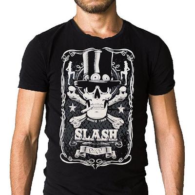 Мужская футболка Slash с принтом Slash, синяя, с вырезами