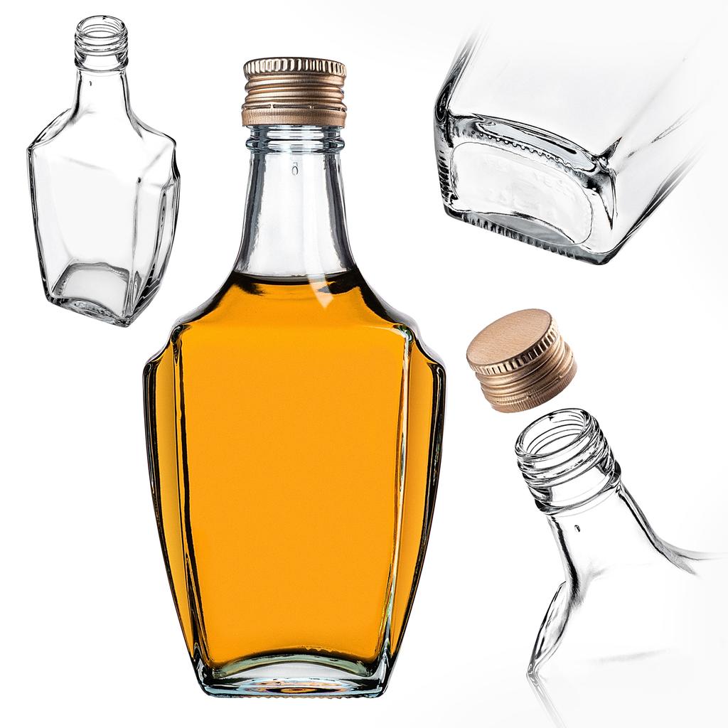 KADAX Szklana Butelka Na Nalewkę 250ml Z Zakrętką 5szt.