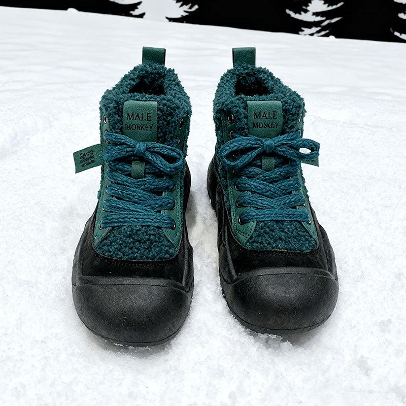 Осенне-зимние женские новые бархатные короткие ботинки, высокие повседневные спортивные ботинки, нескользящие утолщенные хлопковые ботинки