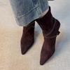 Модные ботильоны для женщин на высоком каблуке с острым носком, модная обувь, зимнее платье, элегантные туфли-лодочки, 2025 новый дизайнерский люксовый бренд, женские ботинки