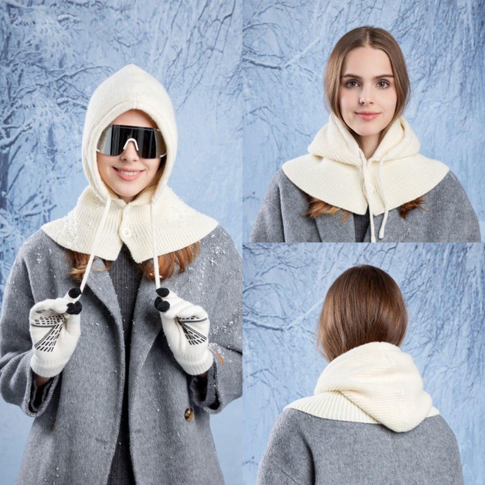 Woolen Knitted Gloves All-in-one Winter Warm Set Simple Balaclava Winter Warm Hat Men and Women