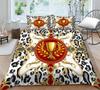 Bedspreads 3D Leopard Print Luxury Gold Cup Bed Set Cover Adult Man Home Bedroom Decoration Queen Size King Bed Covers