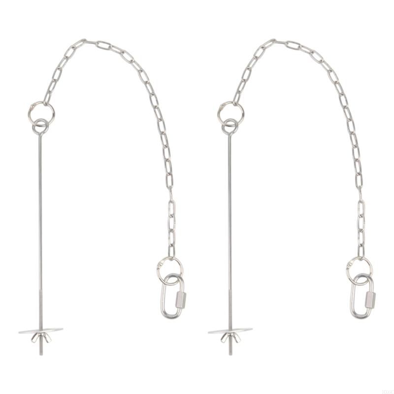 Stainless Steel Vegetable Holder Feeders Hanging Type Adjustable Chain for Poultry Enrichment and Cage Bird Activity HX6C