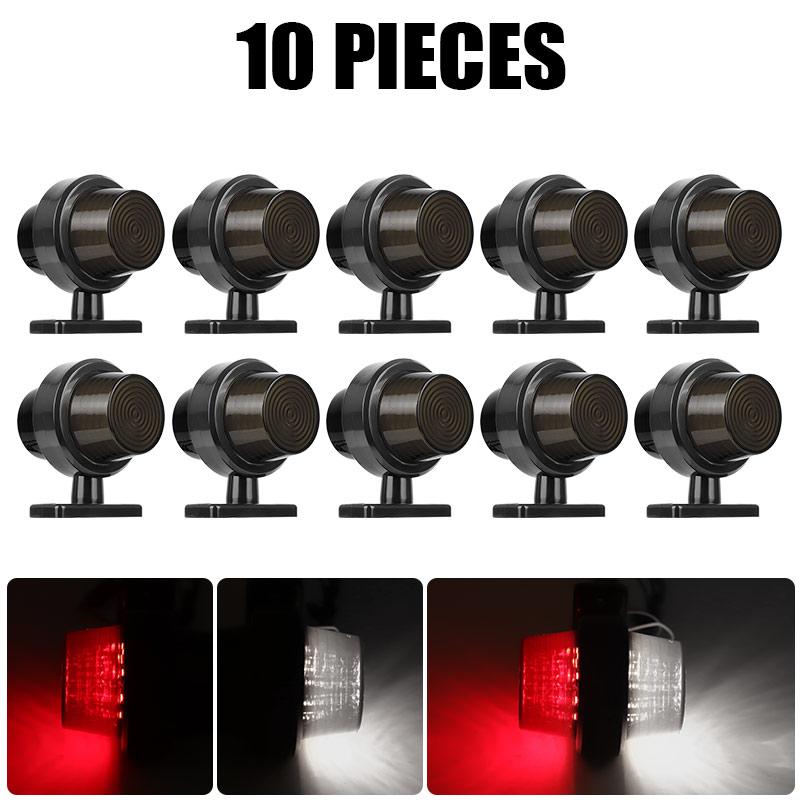 Smoke Double Face Outline Lamp LED Side Marker Light Red Amber Turn Signal Stop Warning Lamp For Truck Trailer Lorry Van 12V 24V