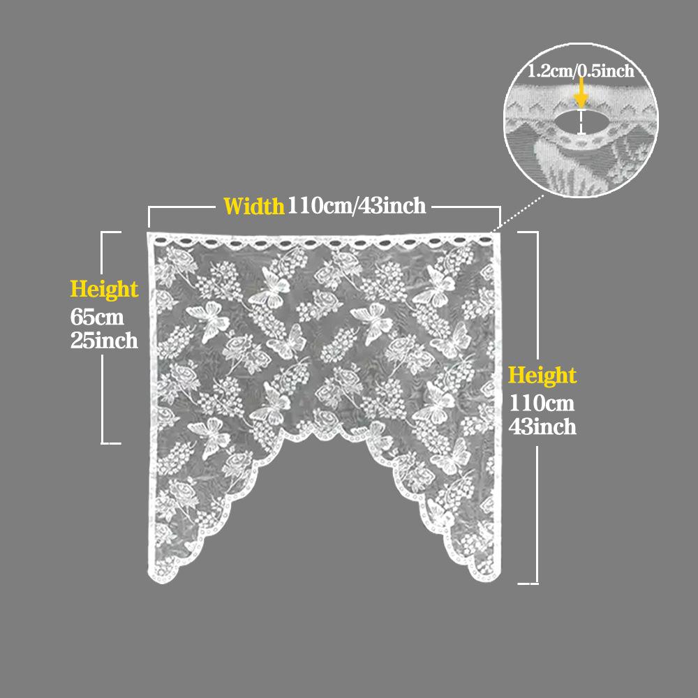 Finished Lace Woven Butterfly Flower Door Curtain Door Frame Curtain Head Small Window Short Curtain Small Curtain