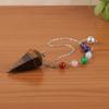 Bead Chain Pearl Crystal Pendant Cone Shape Natural Crystal Necklace  Meditation Use